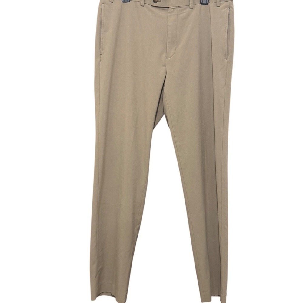 Lauren Ralph Lauren Mens 36x32 Tan Khaki Dress Pants Recycled Poly Blend Stretch